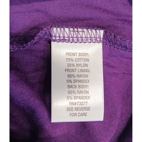 CROFT & BARROW ELITE PLUM LAYERED WOMENS CAP SLEEVE BLOUSE SZ PM - Picture 4 of 8